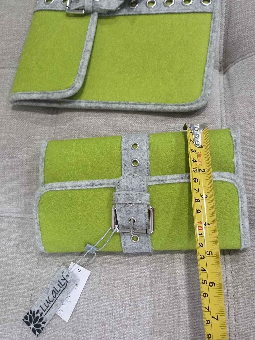 NWT Lucalily Lime Green Felt Set Of Laptop Case, Tablets Case And Wallet